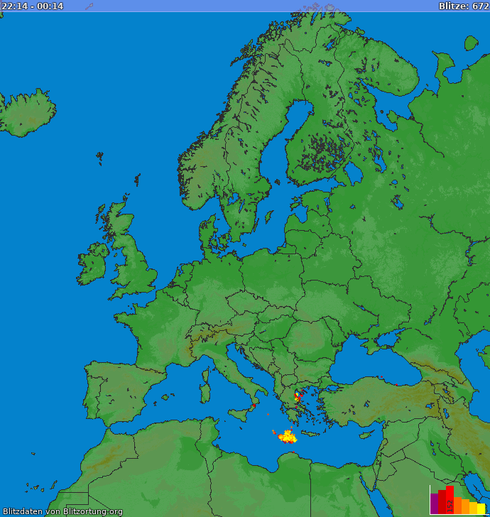 Mappa dei fulmini Europa 26.04.2024 09:24:49